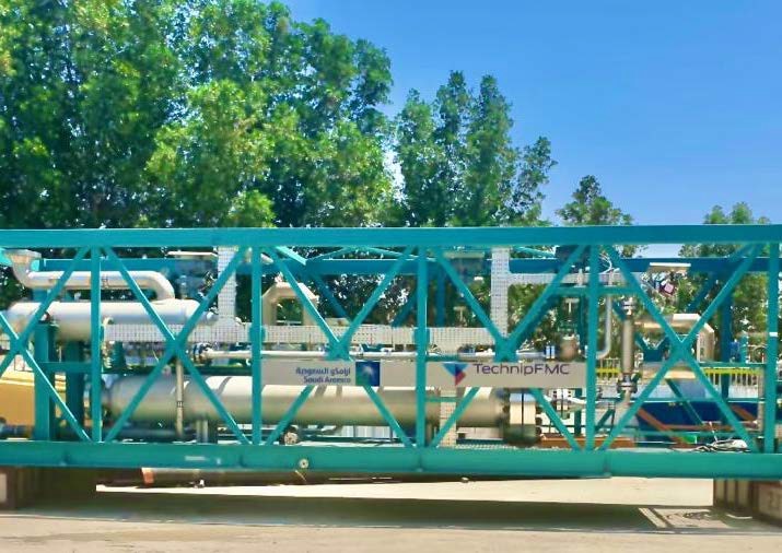A completed process skid, factory-tested and ready for tie-in.