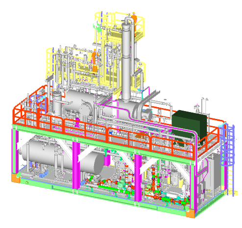 3D design model of the gas dehydration and glycol regeneration system licensed by ISS.